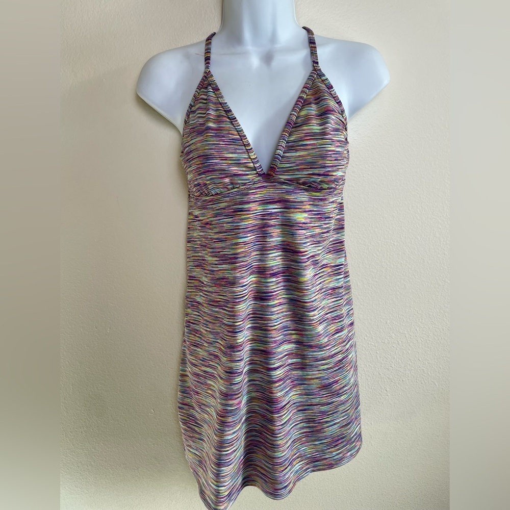 Athleta Space Dye Swim Cover up Dress M Open Back Athleisure Beach Active